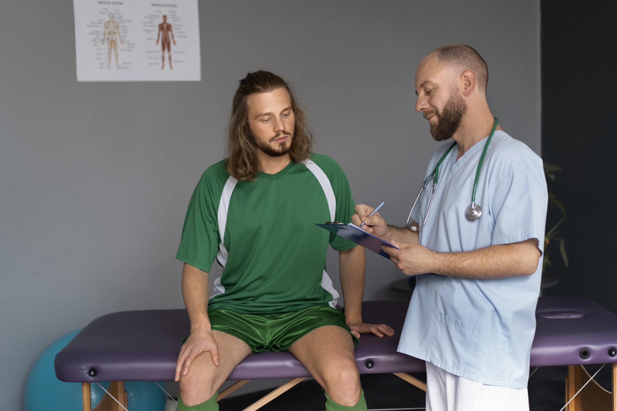 Doctor discussing treatment plan with patient in clinic